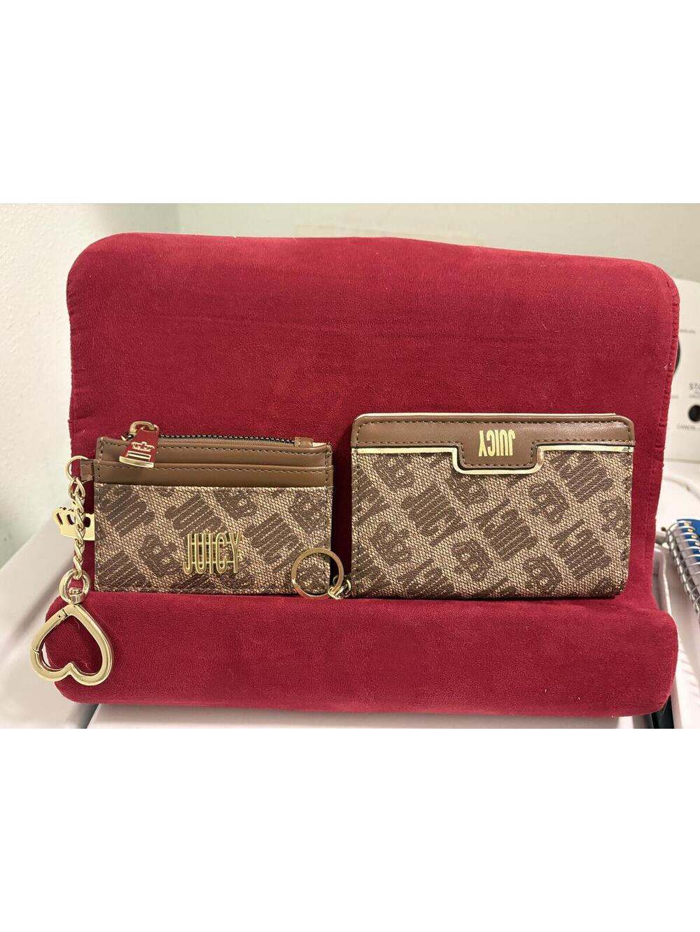 Juicy Couture Brown Logo Cardholder and Wallet Set